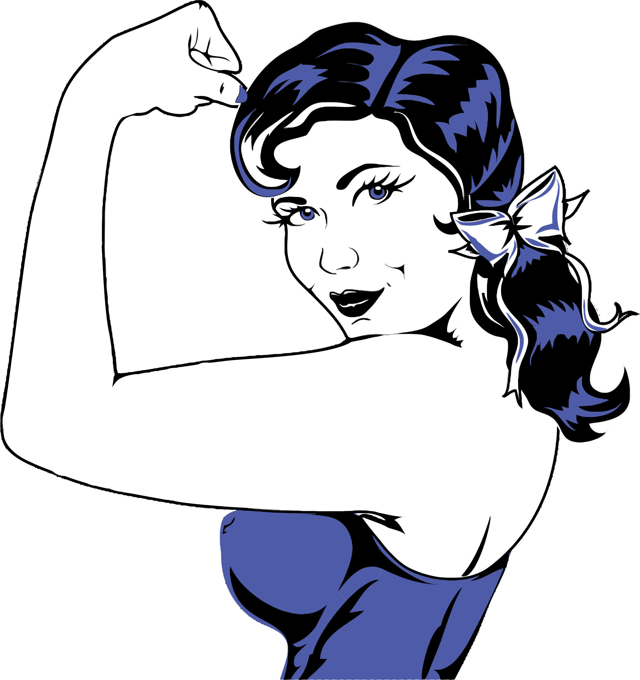 Download Clipart - Woman Flexing Muscle