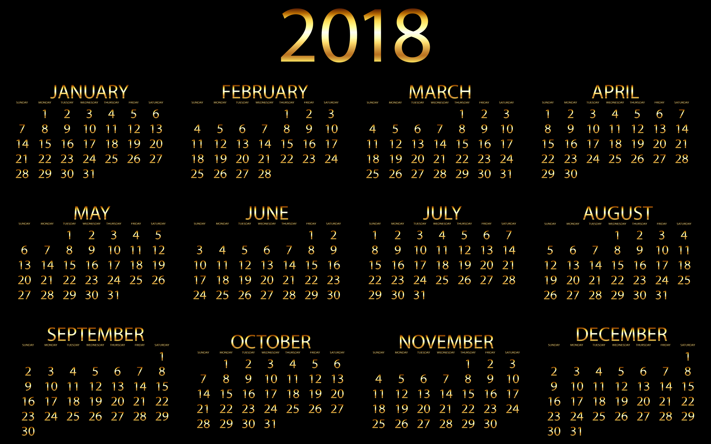 february 2018 calendar clip art