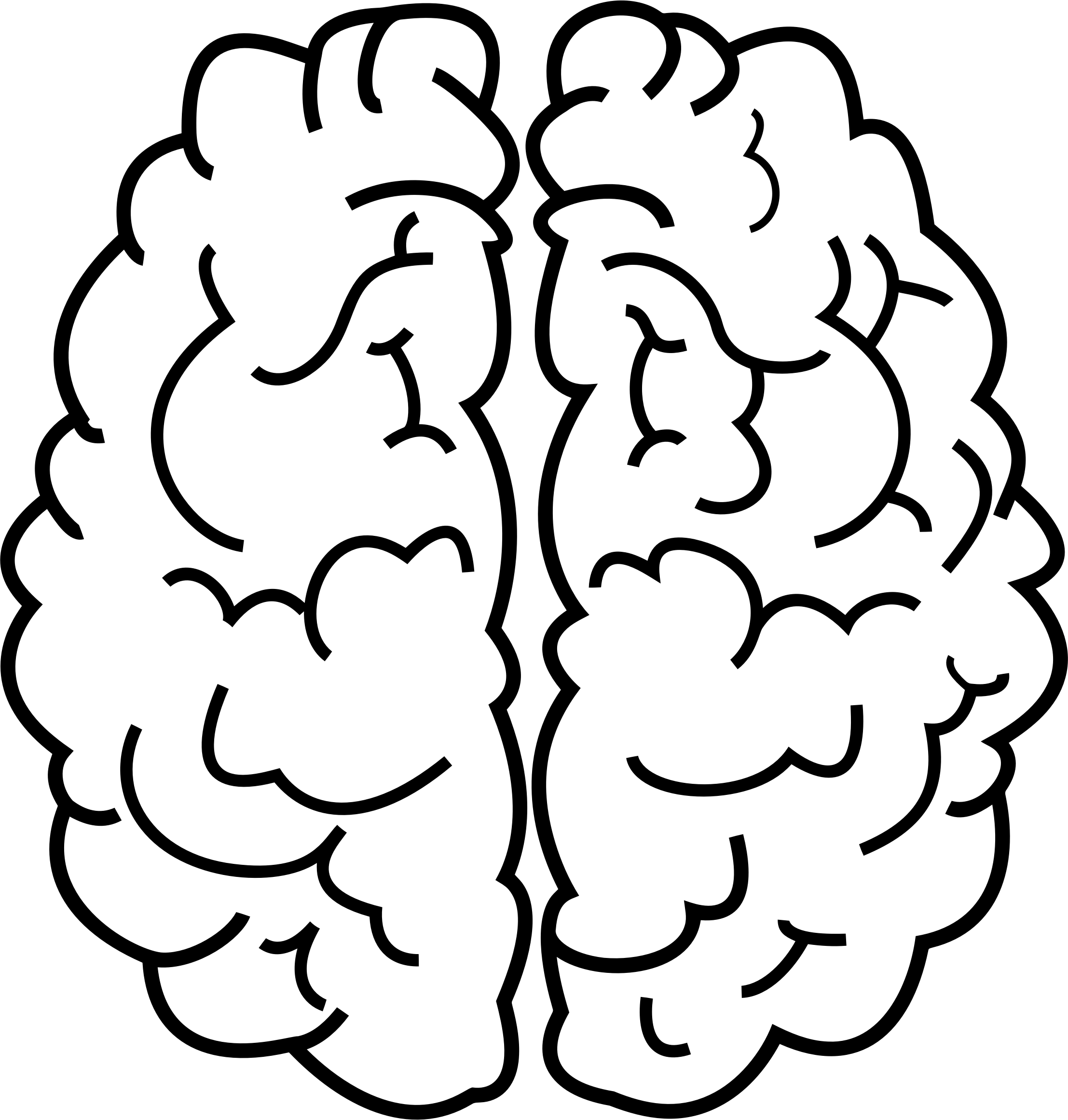 Line Art Brain : Clipart brain line art