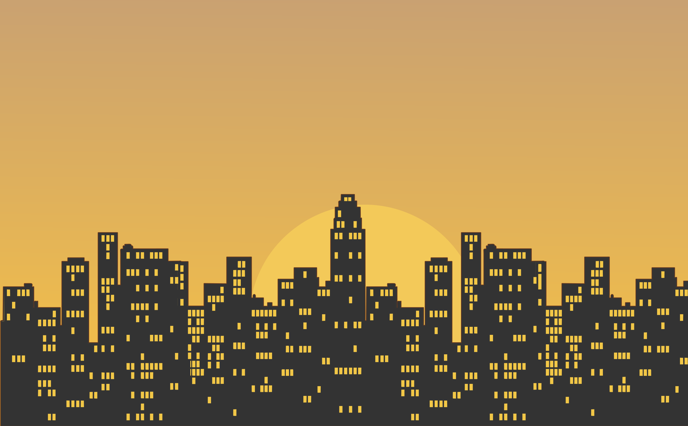 Clipart - City at sunset