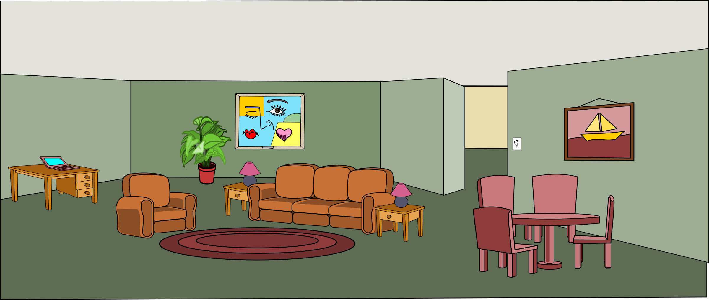 Clipart - Living Room Scene Clipart - Living Room Scene
