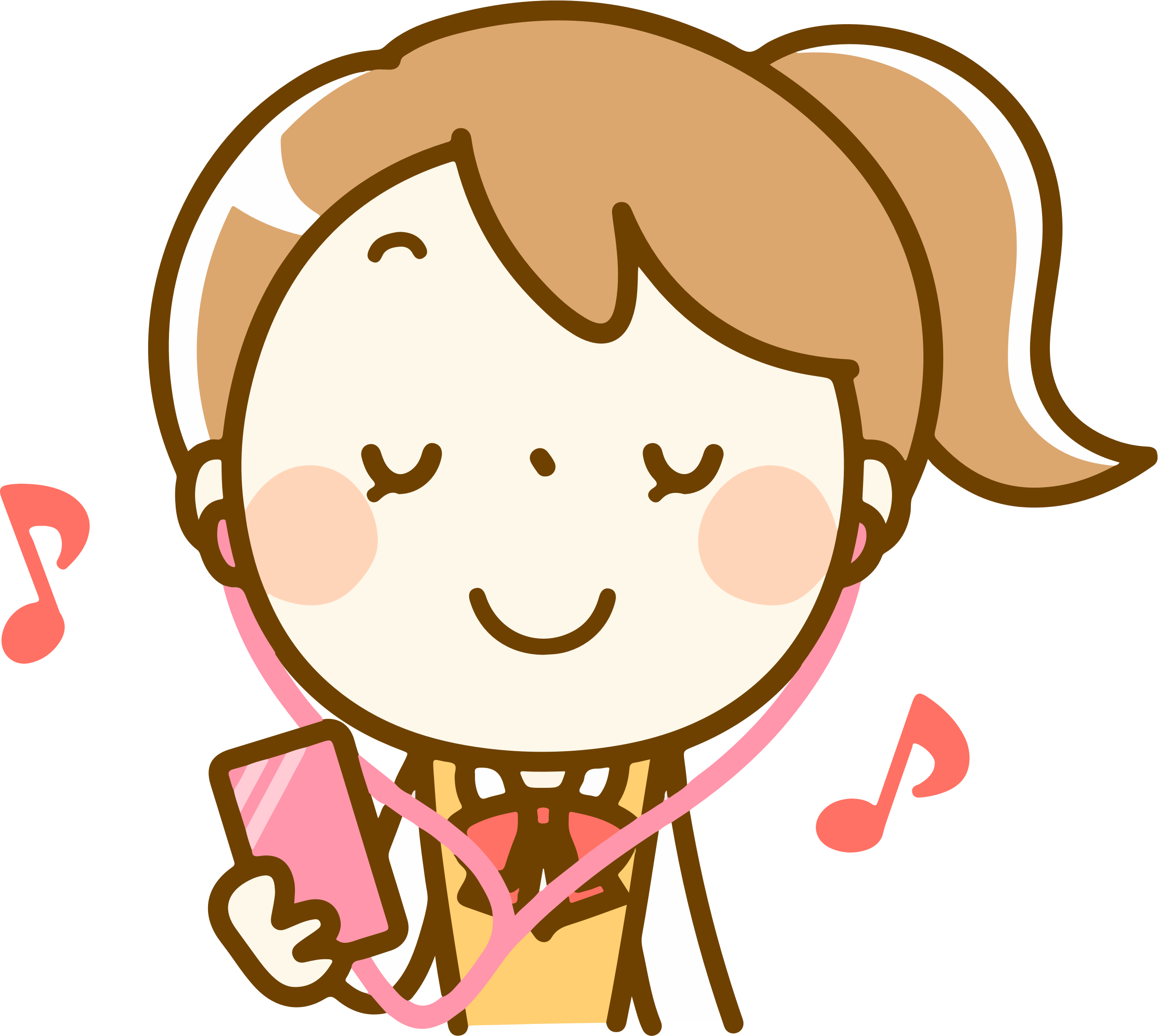 Clipart Woman Listening To Music 1 