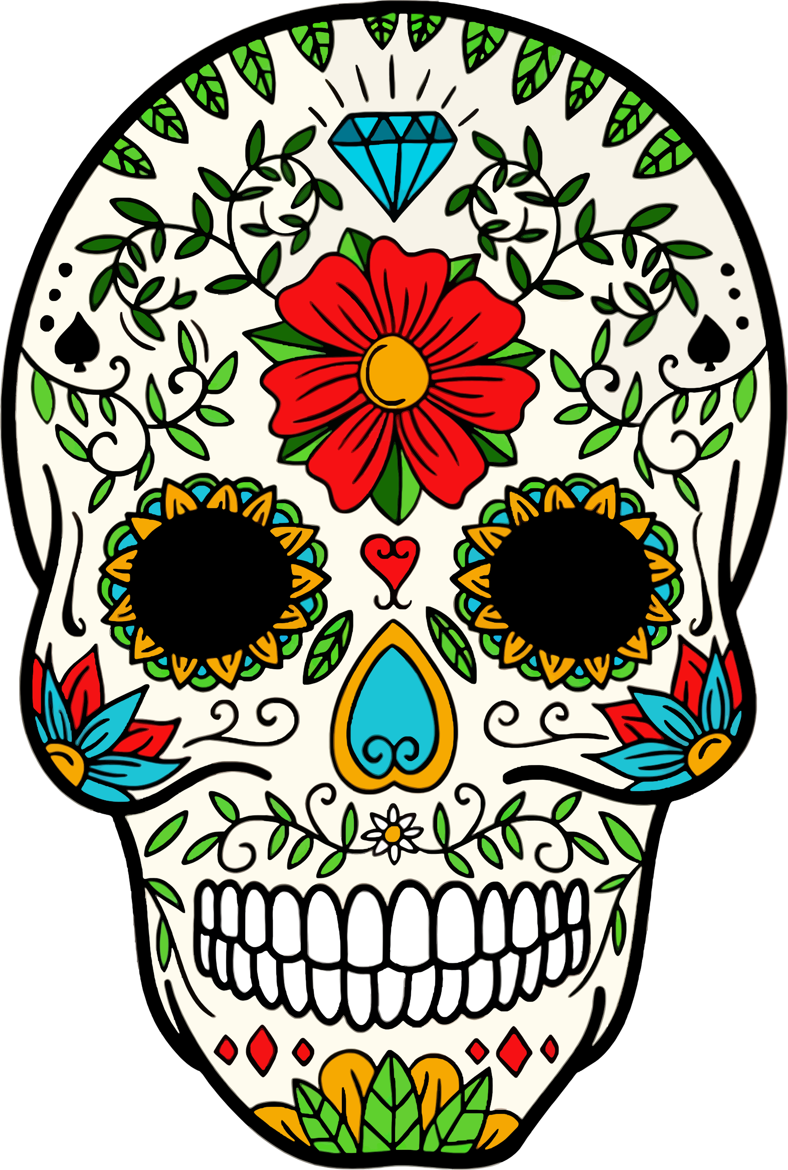 Day Of The Dead Skull Template