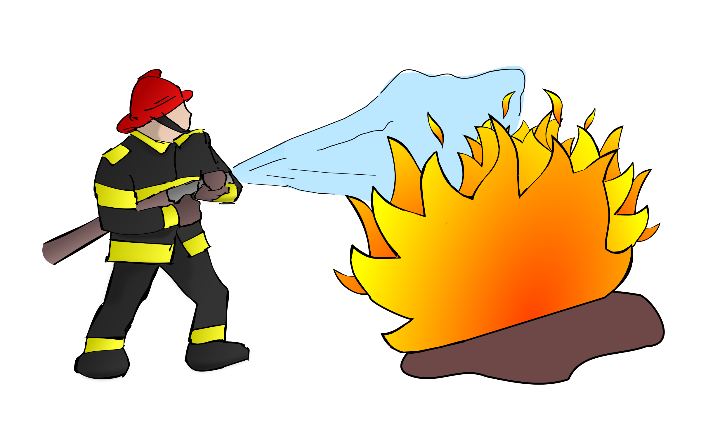 Clipart - Firefighter with Flames