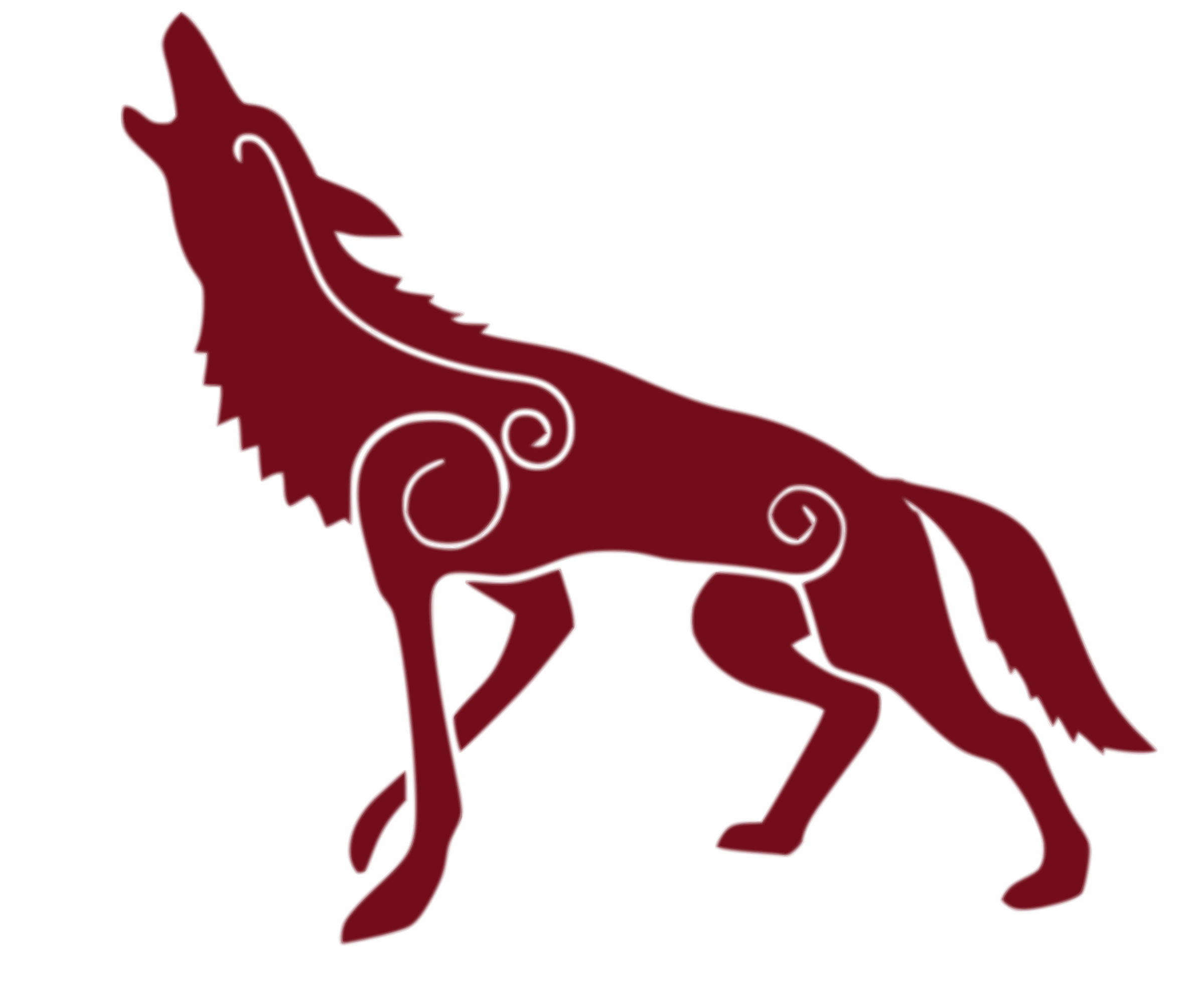 Clipart - Howling Red Wolf