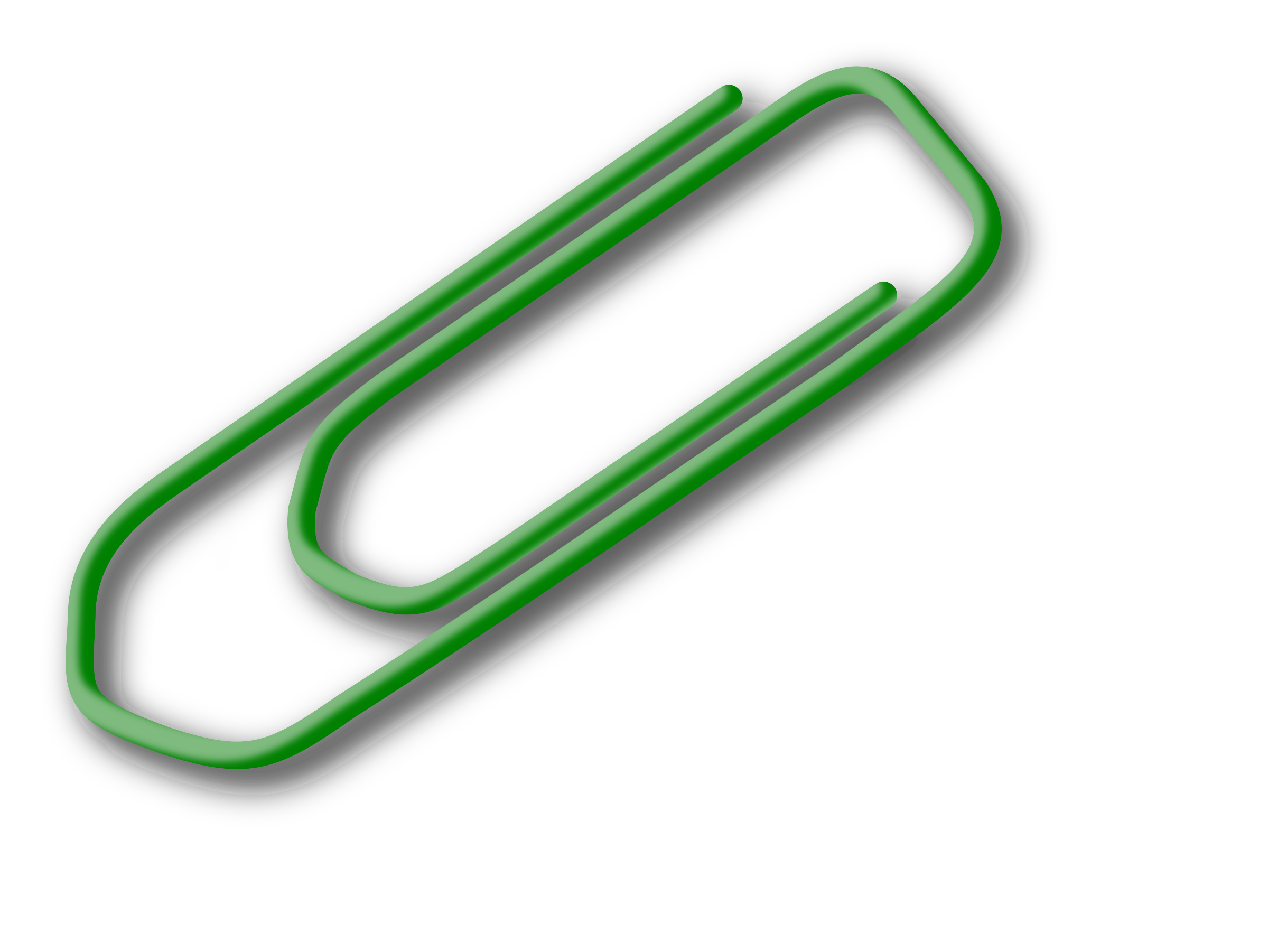 Clipart - green paperclip