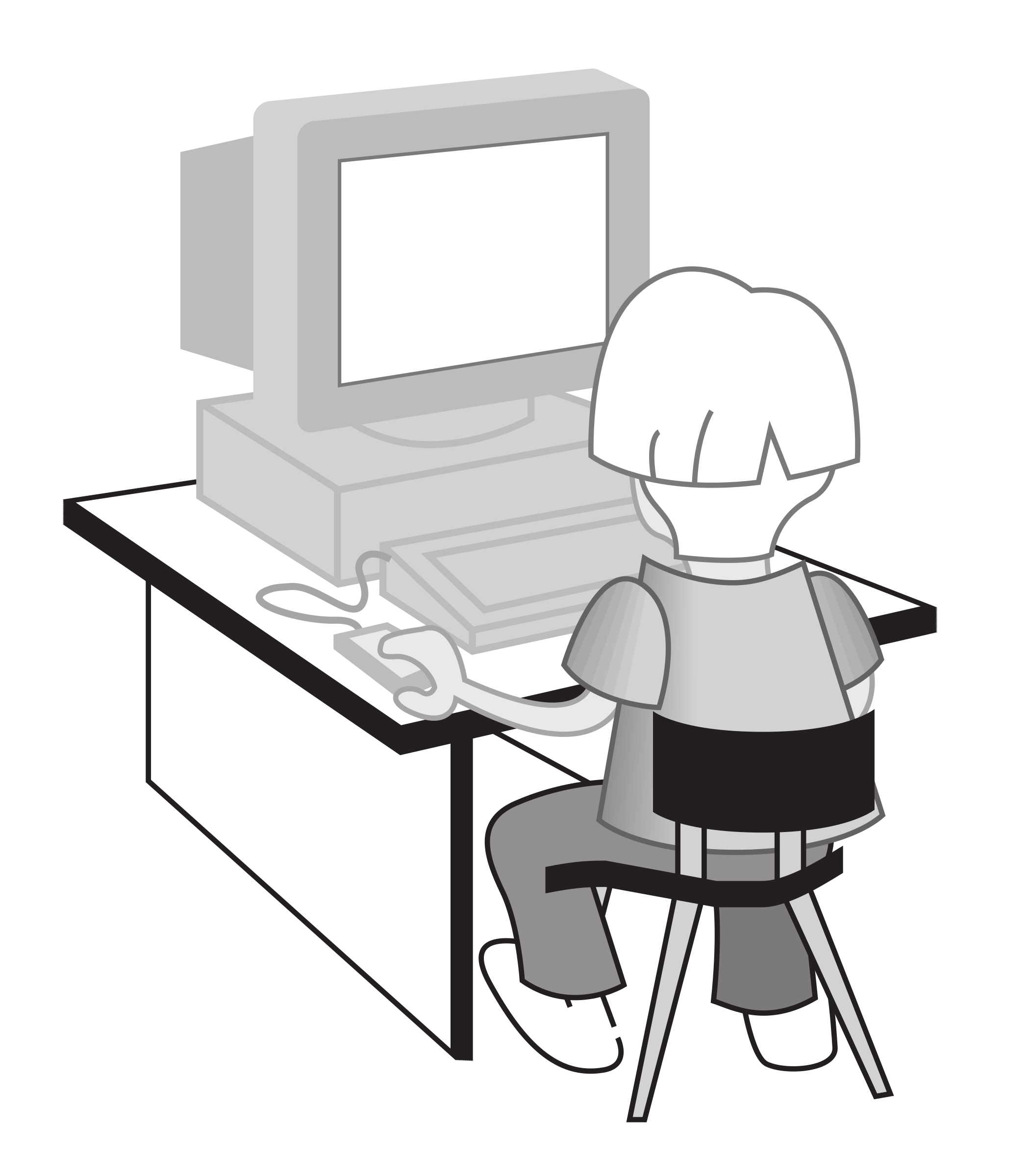 Kid at a computer by rejon