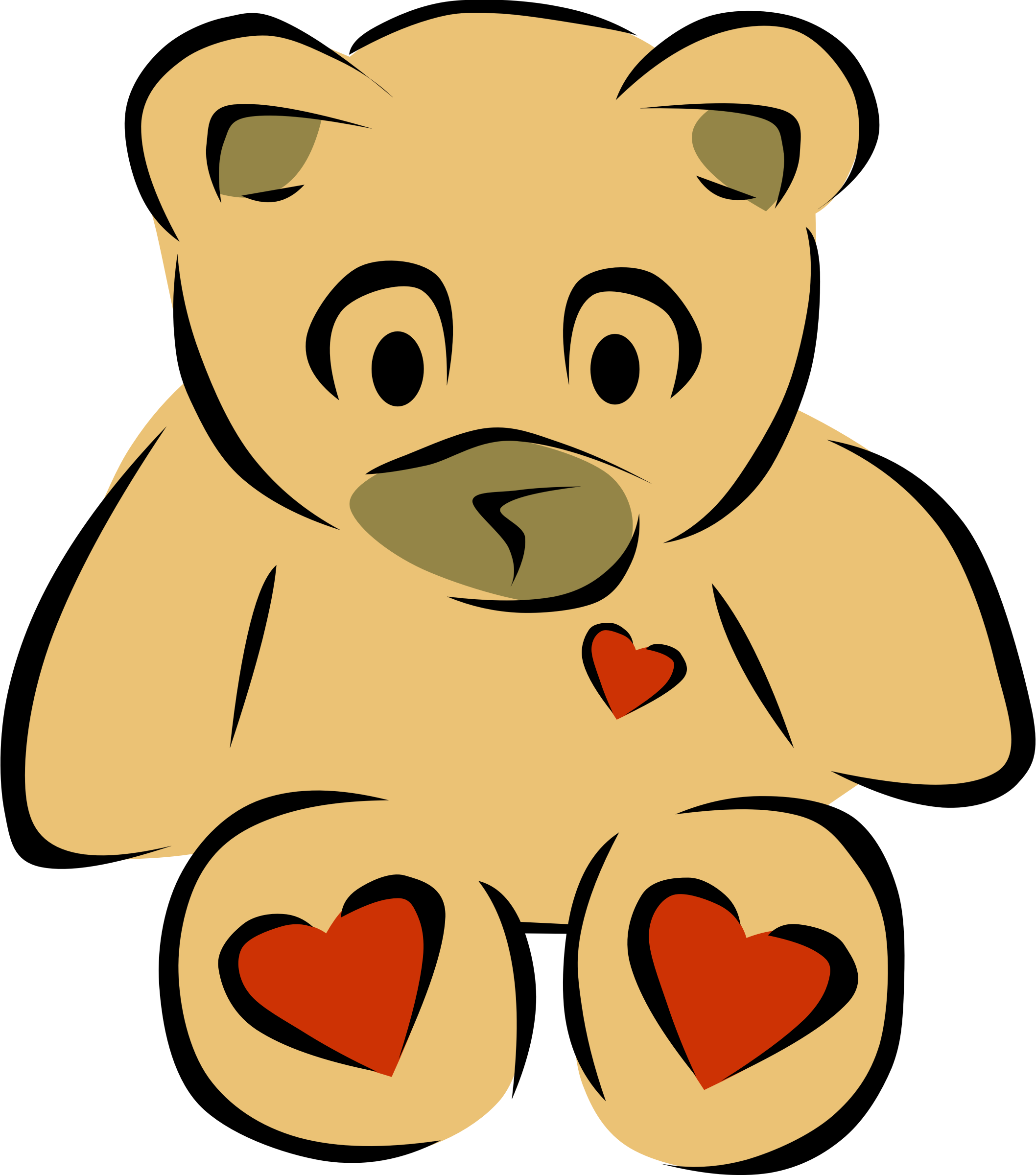 Clipart Teddy Bear with hearts