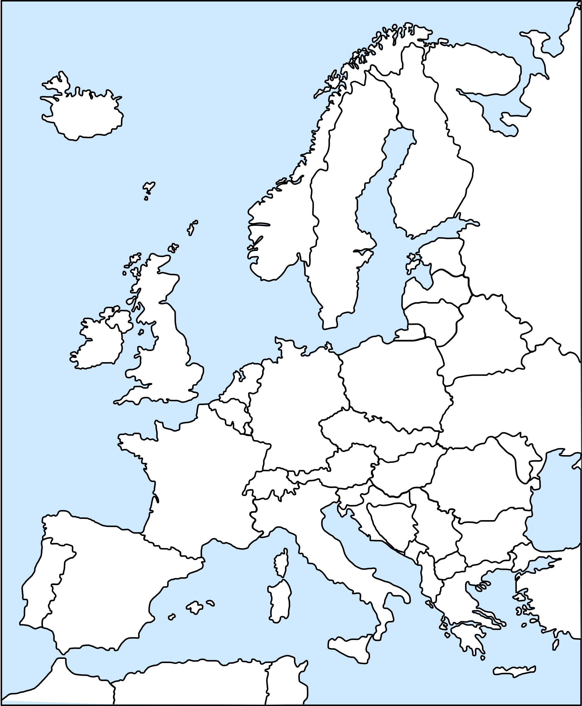 Blank Europe Map Printable