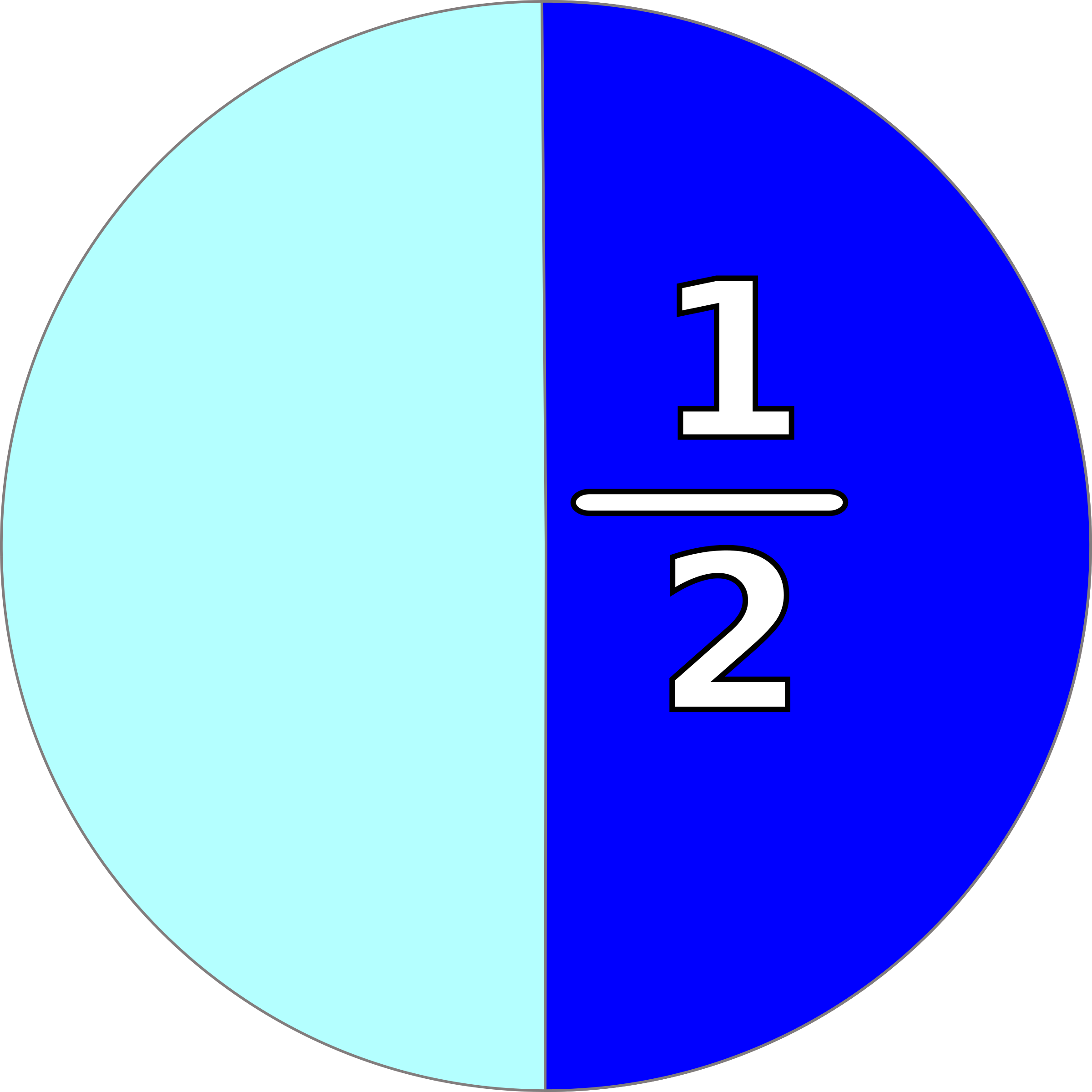 Clipart - part and fraction 1/2