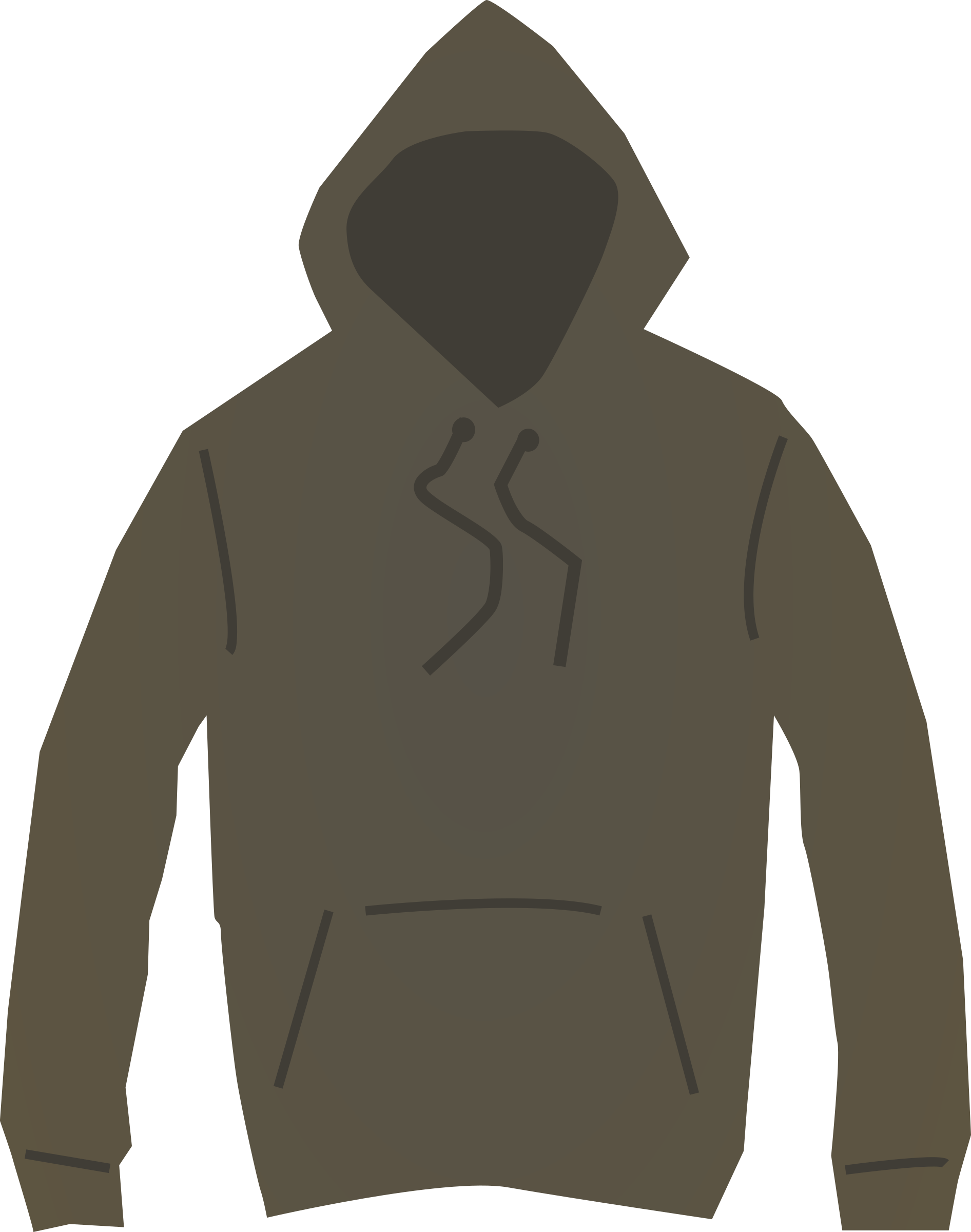Download Clipart - Brown hooded jumper