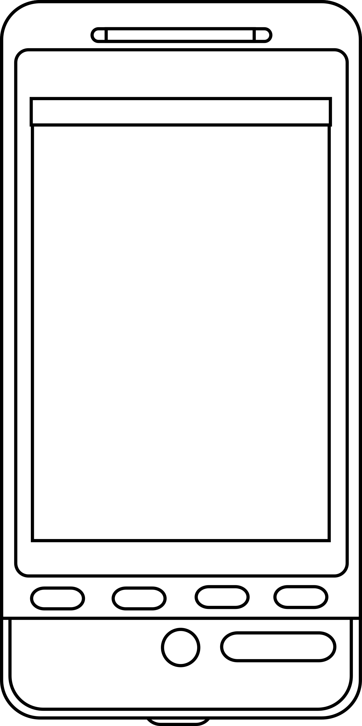 Clipart Android phone line art