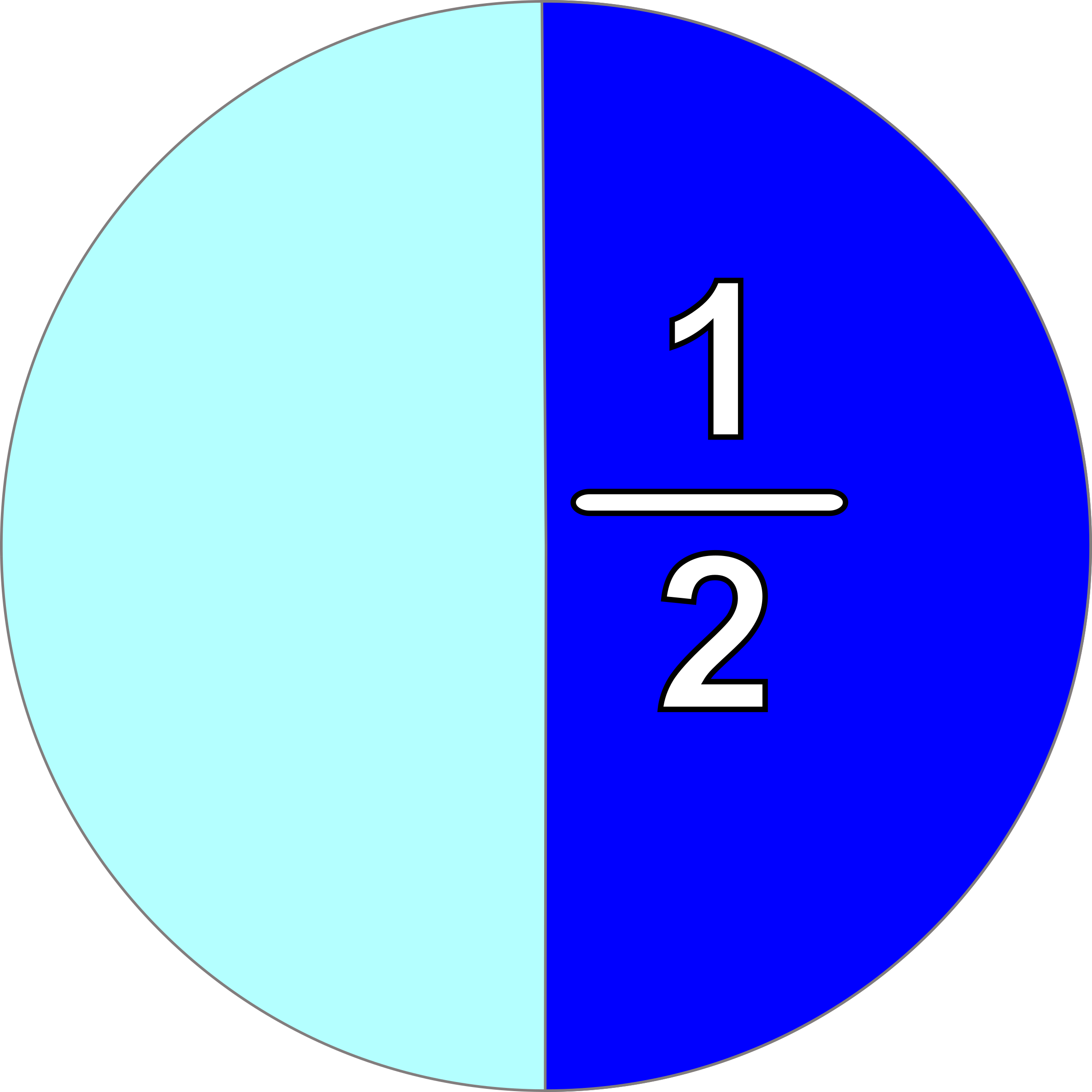 Clipart Part And Fraction 1 2