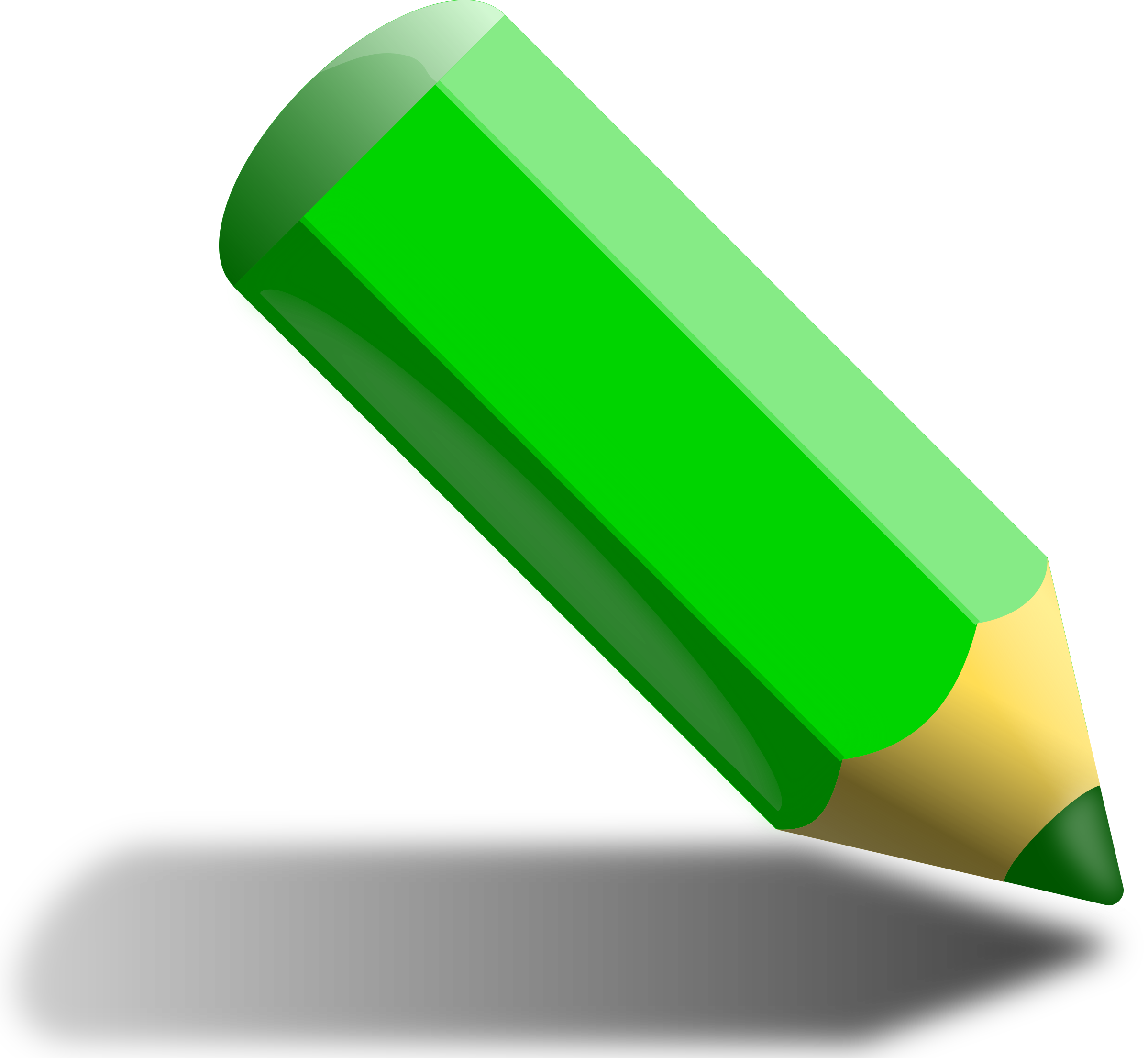 Clipart - Green pencil