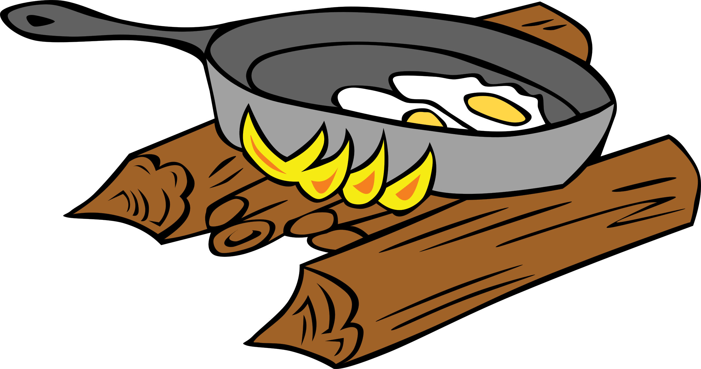 Clipart - Campfires and cooking cranes
