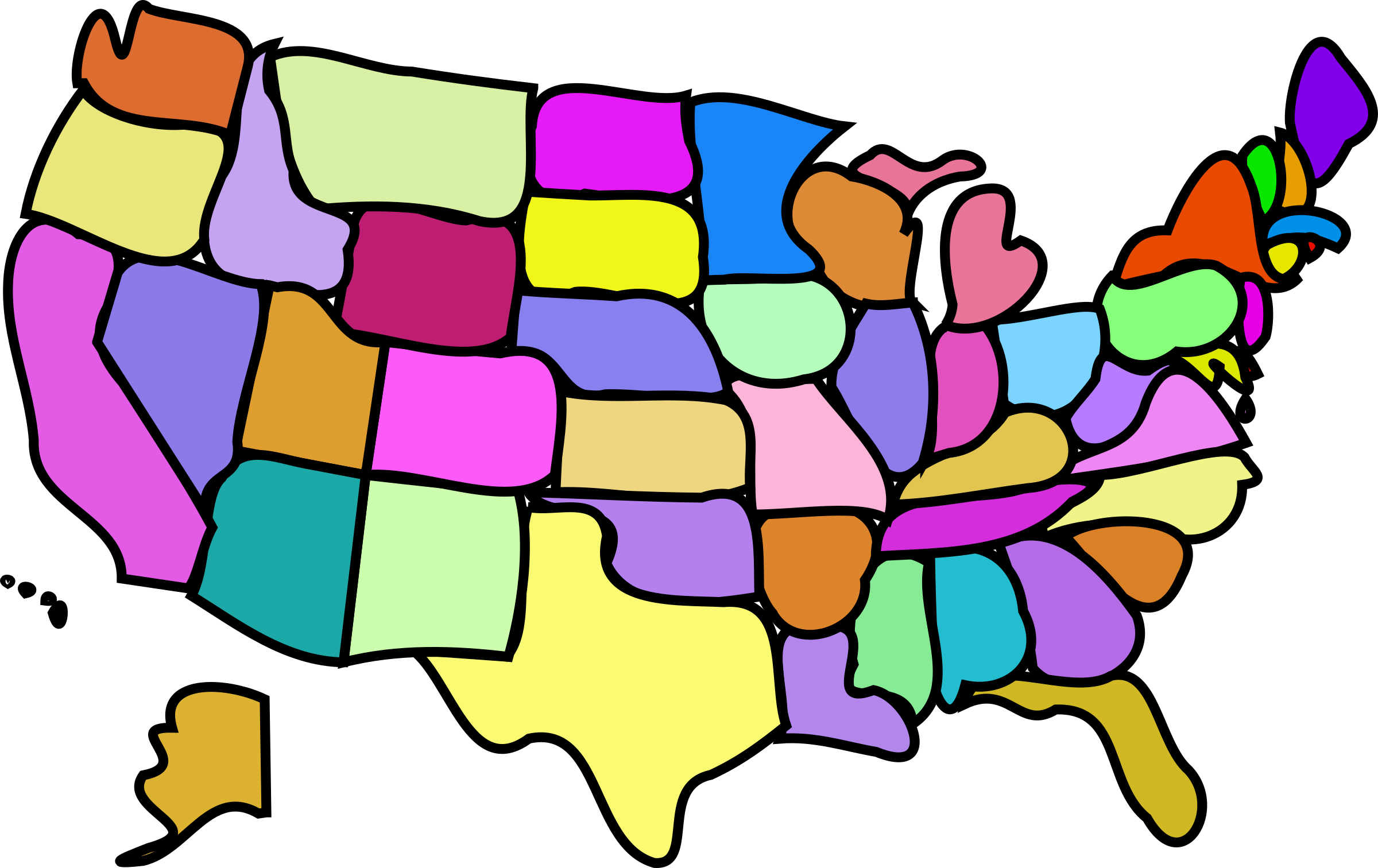 Clipart Us Map Cartoony