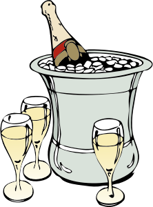 openclipart圖庫：champagne on ice