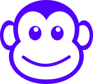 openclipart圖庫：funny monkey face simple path