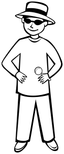 openclipart圖庫：Spy Kid Outline 1