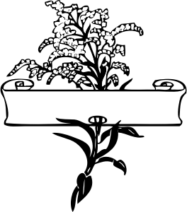 openclipart圖庫：scroll with flower spray