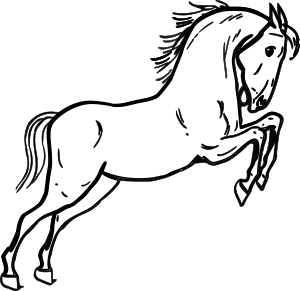 openclipart圖庫：Jumping horse outline