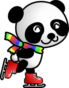 openclipart圖庫：skating panda
