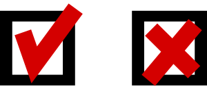 openclipart圖庫：check sign and cross sign