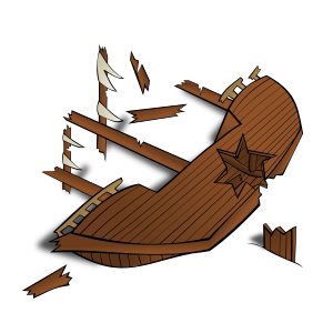openclipart圖庫：RPG map symbols: Shipwreck