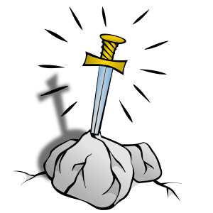 openclipart圖庫：RPG map symbols: Sword in the Stone