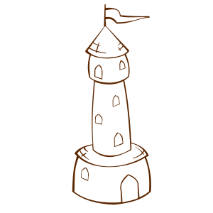 openclipart圖庫：RPG map symbols Round Tower with Flag 2