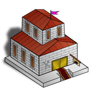 openclipart圖庫：RPG map symbols: Townhall