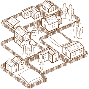 openclipart圖庫：RPG map symbols Village 2