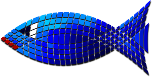 openclipart圖庫：Tiled Blue Fish