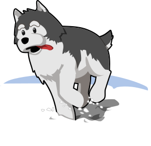 openclipart圖庫：husky running in snow