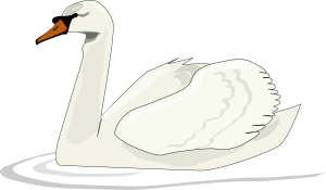 openclipart圖庫：Swan swimming