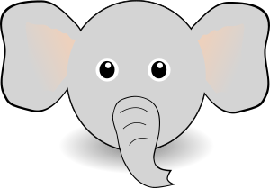 openclipart圖庫：Funny Elephant Face Cartoon