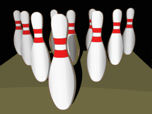 openclipart圖庫：Bowling pins, shaded