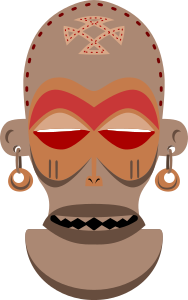 openclipart圖庫：African Mask. Chokwe, Angola, Zaire