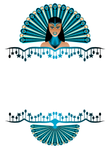 openclipart圖庫：Peacock Girl Border