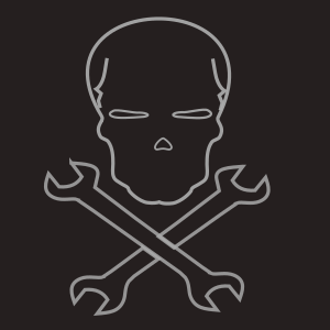 openclipart圖庫：skull and cross wrenches