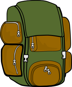 openclipart圖庫：Backpack (Green/Brown)