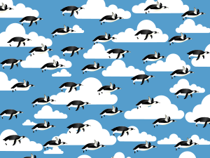 openclipart圖庫：Flying Penguins