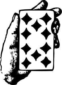 openclipart圖庫：hand with ten of diamonds