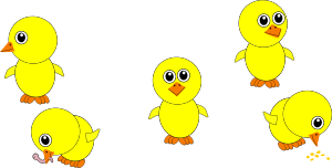 openclipart圖庫:Funny Chicks Eating and in multiple positions Cartoon openclipart圖庫:Funny Chicks Eating and in multiple positions Cartoon