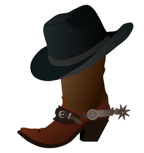 openclipart圖庫：Cowboy Boot and Hat
