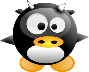 openclipart圖庫：baby-tux cow
