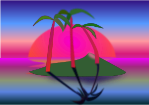 openclipart圖庫：Tree Palms at Sunset
