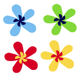 openclipart圖庫：rainbow flower