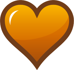 openclipart圖庫：Orange Heart Icon