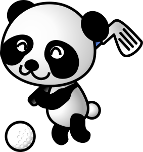 openclipart圖庫：golf panda